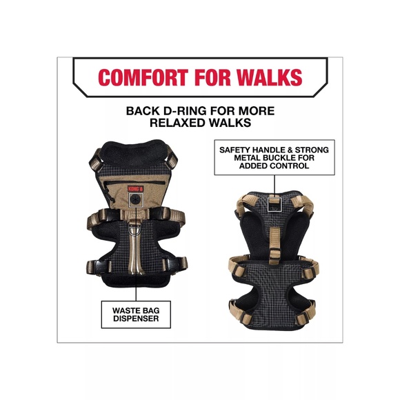 NWT KONG DOG SAFETY TAN ZIPPER POUCH HARNESS - Picture 3 of 11